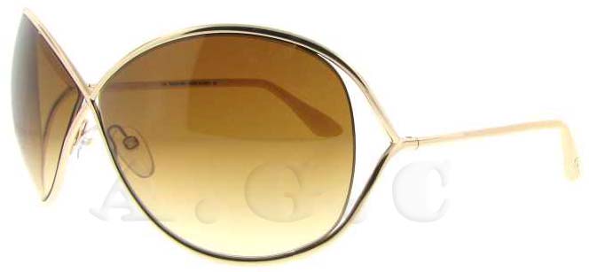 Tom Ford Women's TF130 TF0130 Miranda Gold Metal Sunglasses